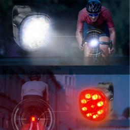 Cyclami luz da bicicleta recarregável à prova dwaterproof água luz dianteira com conjunto lanterna conjunto de luz da bicicleta ciclismo led q9 - Image 4