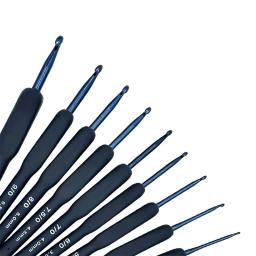 Conjunto De Ganchos De Crochet De Alumínio, Alças De Silicone Macio, Agulhas De Tricô De Fios, DIY Sweater Knitting Tools, Azul, 2mm-6mm - Image 1