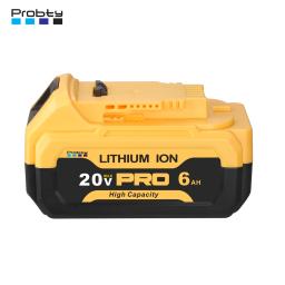Probty-Bateria de Substituição para DCB200, 20 V, 6000mAh, Compatível com Dewalt 20 V, 18 V e 20 Vot Tools - Image 1