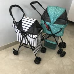 Simples leve dobrável pet carrinhos, cão pequeno do agregado familiar, moda moderna, roda universal, gato e cão suprimentos - Image 3