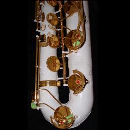 Ouro laca chave barítono saxofone, corpo cor branca, alto grau - Image 2