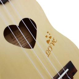 IRIN-Ukulele 4 cordas para crianças, mini guitarra havaiana, coração em forma, instrumentos musicais de cordas, presentes, 17" - Image 5