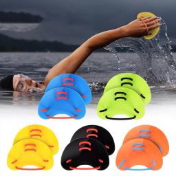 Silicone natação pás cintas seguro esportes aquáticos mão web flippers mergulho luvas nadar piscina pás natação mão dedo fin - Image 1