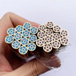Mosaico Pin Rivet para punho de faca, flor colorida, resina enchendo mosaicos, tubo de latão, prego decorativo, comprimento 60mm, 8mm - Image 1