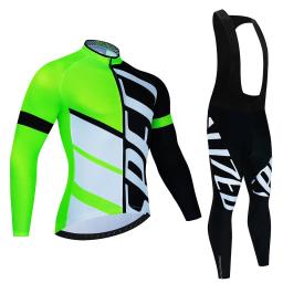 Nova equipe outono conjunto camisa de ciclismo ropa ciclismo dos homens manga longa roupas bicicleta mtb maillot estrada babadores uniforme - Image 3