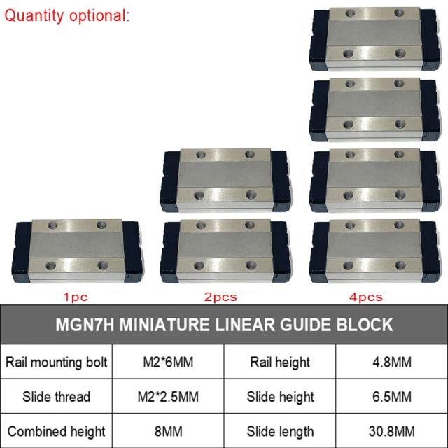 1/2/4PCS MGN7C MGN7H MGN9C MGN9H MGN12C MGN12H MGN15C MGN15H Blocos de transporte para MGNR7/9/12/15 Guia Linear Impressora 3D Parte CNC