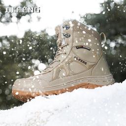 Botas masculinas de caminhada ao ar livre, botas de treinamento para trabalho impermeáveis antiderrapantes, para manter o calor, moda inverno, plus size 47, novas - Image 4