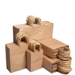 Saco De Compras De Papel Kraft Reciclável, Saco De Presente De Festa De Natal, Saco De Presente De Doces De Casamento, Bolsa De Embalagem De Entrega, 10Pcs - Image 1