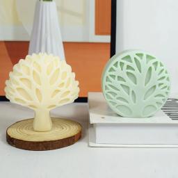 Flat Coral Árvore Silicone Molde, Forma Redonda Árvore, Vida Árvore, Vela, Gesso, Resina Sabão Fazendo Molde, Ferramenta De Cozimento De Chocolate, Decoração Presentes - Image 1