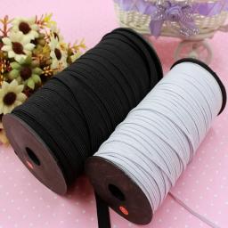 Banda de costura elástica lisa do carretel, cabo liso, branco e preto, DIY, acessórios feitos à mão, 5 jardas, 3mm, 5mm, 6mm, 8mm, 10mm, 12mm - Image 2