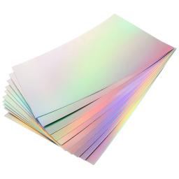 10 folhas de papelão metálico arco-íris, cartolina, artesanato holográfico grosso para - Image 1