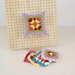 Kit de placa de bloqueio de crochê de bambu de madeira com pinos de haste de aço inoxidável para tricô de lã costura artesanato diy presentes práticos - Image 5