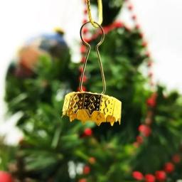 100-200 pçs redondo bola de natal bonés de metal removível diy bolas de natal pendurado decoração chapéus para festa em casa ornamentos de ano novo - Image 5