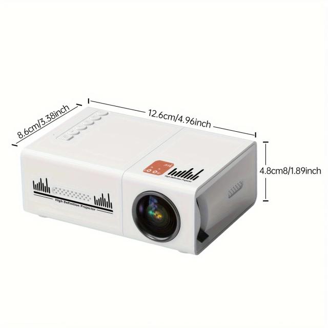 Projetor Portátil Mini Home Theater com 30 Lúmens ANSI, Suporte Nativo 240P e Reprodução de Vídeo em 1080P