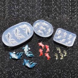 Ornamentos de peixinho dourado colar espelho moldes de silicone adequados para resina epóxi diy artesanato brincos pingente de - Image 1