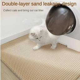 Impermeável Double Layer Pet Litter Mat, Cat Litter Box, Pet WC, Antiderrapante, Areia, Lavável, Limpo, 90x60cm - Image 2