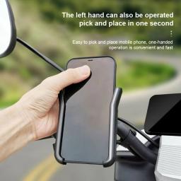 SeameTAL motocicletas retrovisor suporte do telefone para navegação gps suporte do telefone da motocicleta suporte do telefone móvel acessórios de visão traseira - Image 3