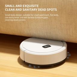 Robô de varredura totalmente automático, aspirador de pó, esfregando o chão, mini limpador, uso doméstico, Lazybones Intelligent, 3 em 1 Sweeper - Image 4