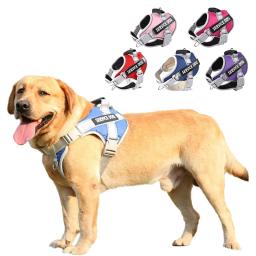Arnês de Nylon Reflexivo para Cachorro Grande, alça no peito para buldogue francês e labrador, suprimentos para treinamento e caminhada ao ar livre, coleira para pet - Image 1