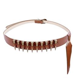 Punhal de pistola de couro para homens, arma dupla coldre, bolsa dupla, Halloween, traje de xerife, pistola de oeste selvagem - Image 4