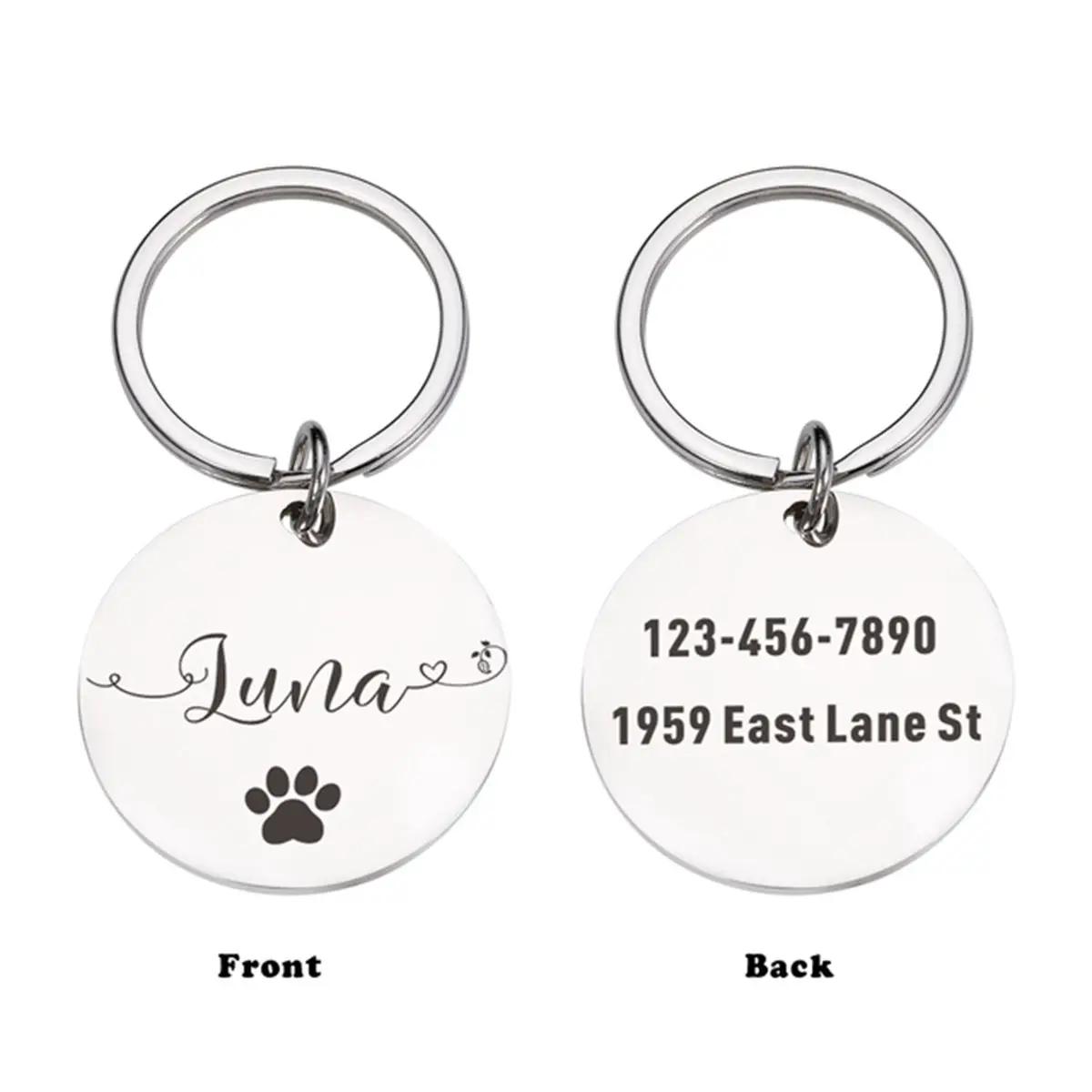 Dog pata dog tag, gravação a laser, identificação do animal de estimação, personalizado colarinho tag, 1 pc - Image 1