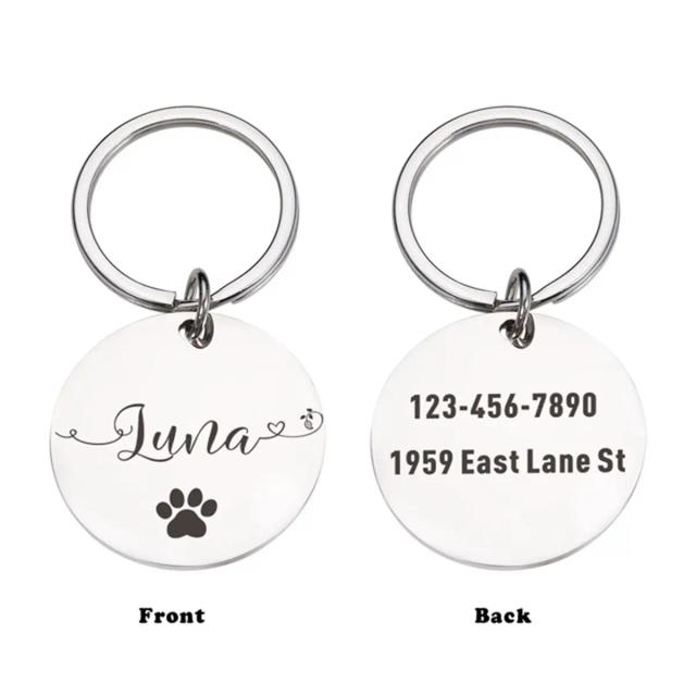 Tag de Identificação Personalizada para Cães com Gravação a Laser, Inclui 1 Peça