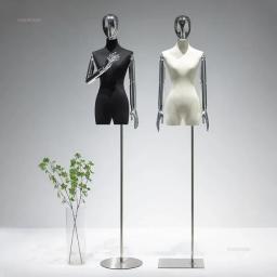 Manequim De Costura Para Loja De Roupas, Braços De Cabeça De Galvanoplastia, Suportes Modelo Feminino, Suportes De Exibição De Manequim - Image 4
