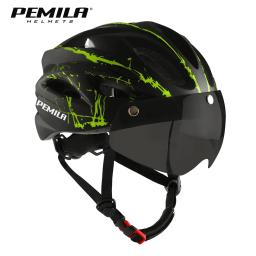 PEMILA-Capacete de Segurança para Ciclismo Ultraleve, Exterior, Motocicleta, Bicicleta, Lente Removível, Viseira, Montanha, Estrada, BTT, Bicicleta - Image 1