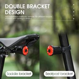 Luz traseira de bicicleta inteligente, Detecção de freio automático, MTB Road Bike, Lanterna LED à prova d'água, Lâmpada de carregamento USB - Image 5
