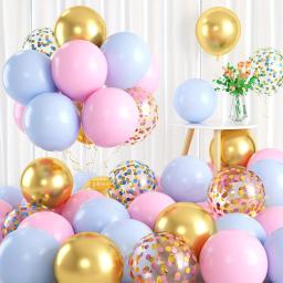 Balões Confete para Festa de Aniversário, Decorações Reveladas por Gênero, 36 em Rosa Claro e Azul, Platina - Image 2