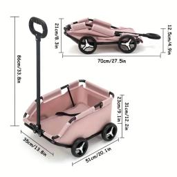Carrinho de estimação dobrável portátil, 4 rodas, carrinho do cão, viajar compras, caminhar e brincar, adequado para cães e gatos - Image 6