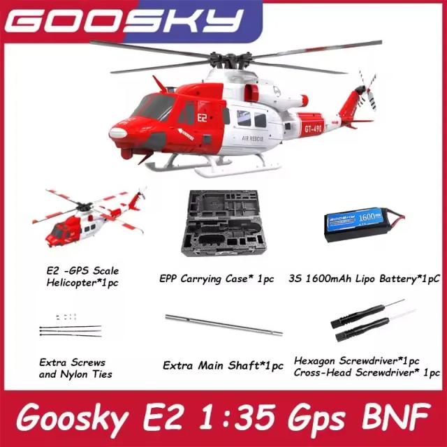 Goosky E2 Helicóptero RC 1/35 Motor Duplo Brushless GPS TOF BNF/RTF