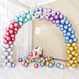 Balões metálicos para festa de aniversário, balões de metal, azul, vermelho, cromo, prata, rosa, ouro, Baby Shower, Decorações de casamento, 10 PCs, 20 PCs, 30PCs - Image 4