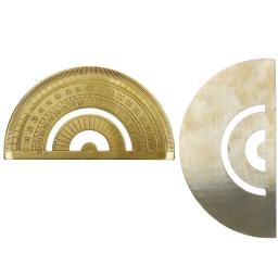 Metal Brass Copper Transferidor, Ferramenta de Medição e Desenho, Material Educacional Escolar para Matemática, 0-180 Graus - Image 3