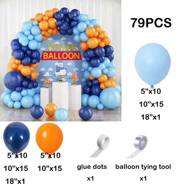 Kit Completo de Balões Azuis para Festas Infantis, Aniversários, Baby Showers e Revelação de Gênero