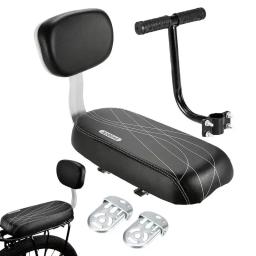 Criança assento traseiro da bicicleta universal almofada do assento traseiro com encosto com alça apoio de braço pedal ciclismo acessórios - Image 1