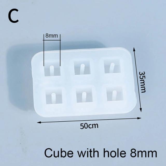 Moldes de Silicone para Fazer Joias DIY: Brincos, Pingentes e Colares com Resina Epóxi em Formatos de Cubo e Bola