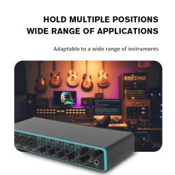 Interface áudio com pré-amplificador Mic para gravação, Professional USB Sound Card, 4 × 4 - Image 2