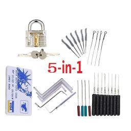 5in1 bloqueio picareta conjunto serralheiro suprimentos chave quebrada extrator automático remover ganchos de aço inoxidável diy ferramentas manuais ferragem - Image 1