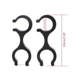 2 peças de borracha Trekking Pole Clips, 8 em forma de hastes duplas, conector fivela para caminhadas ao ar livre Walking - Image 2