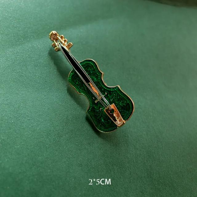 Atraentes Broches de Instrumentos Musicais para Mulheres e Crianças: Guitarra, Violino, Violoncelo e Piano