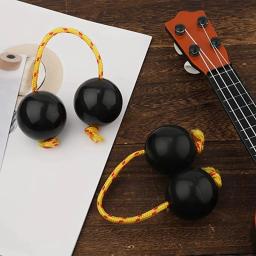Clássico Africano Mão Instrumentos De Percussão, Bolas De Ritmo, Shaker Cup Instrumentos, Preto, 1 Pares - Image 4