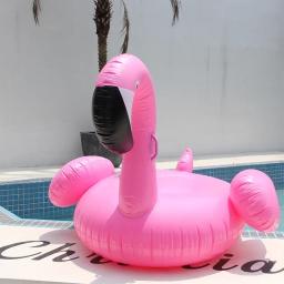 Flutuador inflável da piscina do flamingo do ouro rosa, Anel de natação, Brinquedos para festas na piscina - Image 2