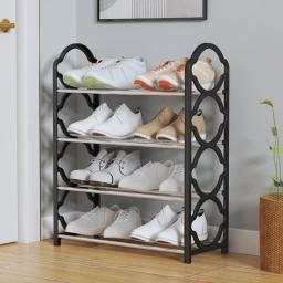 Prateleira de armazenamento de calçados multicamada, 4 camadas, armário simples à prova de poeira, porta de montagem multicamadas, rack organizador do dormitório - Image 4