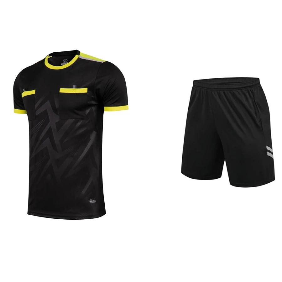 Árbitro profissional camisa de futebol adulto árbitro uniforme de futebol em torno do pescoço juiz camisa com bolsos shorts terno árbitro - Image 6