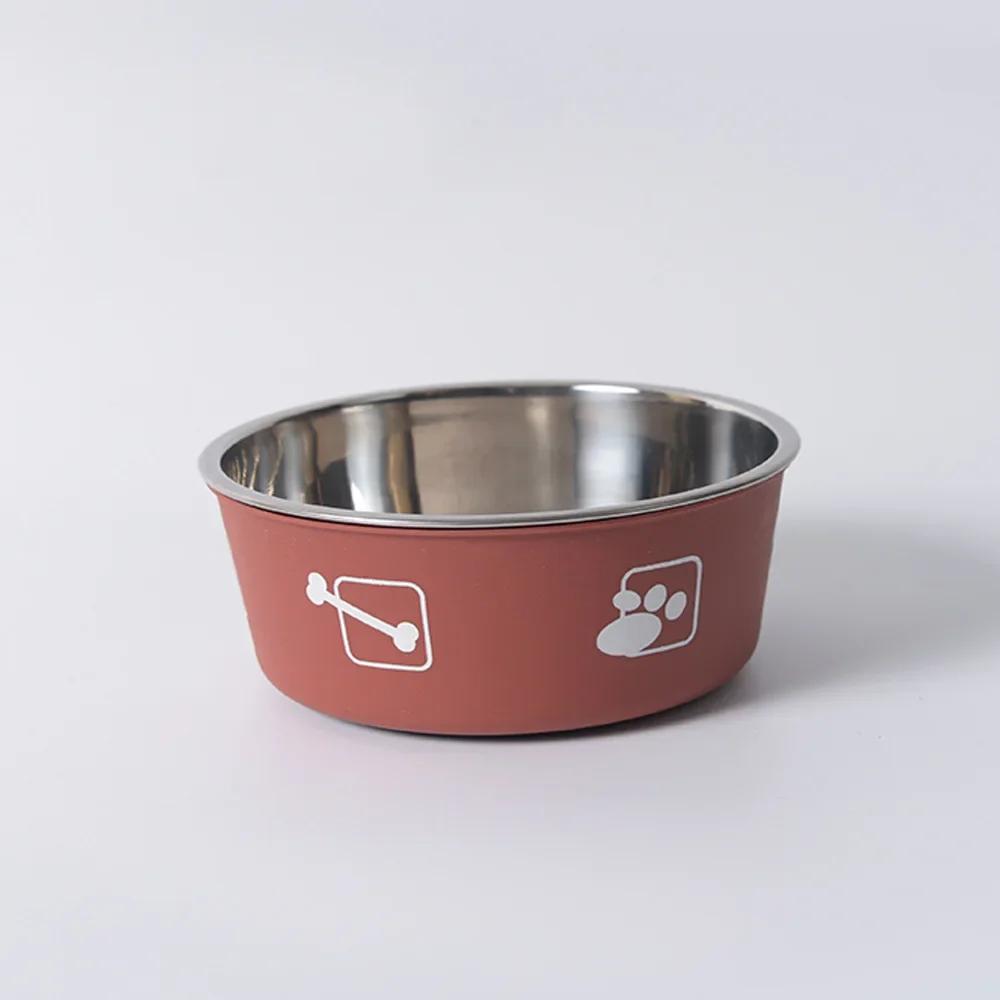 Tigela de comida para animais de estimação em aço inoxidável, Alimentador de água antiderrapante espessada dupla camada, Bacia universal para cães e gatos - Image 1
