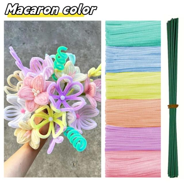 Kit de Chenille Hastes para Artesanato: 500 ou 600 PCS de Massa para DIY e Presentes Criativos com 12 Cores