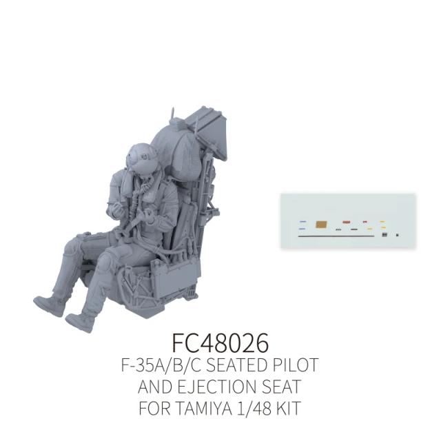 Peças de Estátua Piloto Sentado para Impressão 3D - Kit Modelo Tamiya 1:48 F-35A/B/C Galaxy FC48021-030 - Acessórios DIY para Hobby
