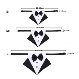 Smoking bandana formal para cães com gravata borboleta, roupa de casamento, acessórios de vestir, traje de cachorro, lenço de cavalheiro - Image 6