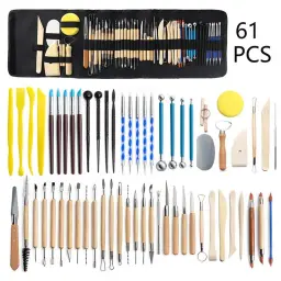 Pottery Clay Sculpting Tools Kit Argilas de cera cerâmica Ferramentas de escultura para artesanato, conjunto de ferramentas de modelagem 11 a 99 peças por conjunto - Image 2